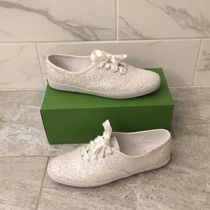 Keds x Kate Spade New York. White glitter Keds.